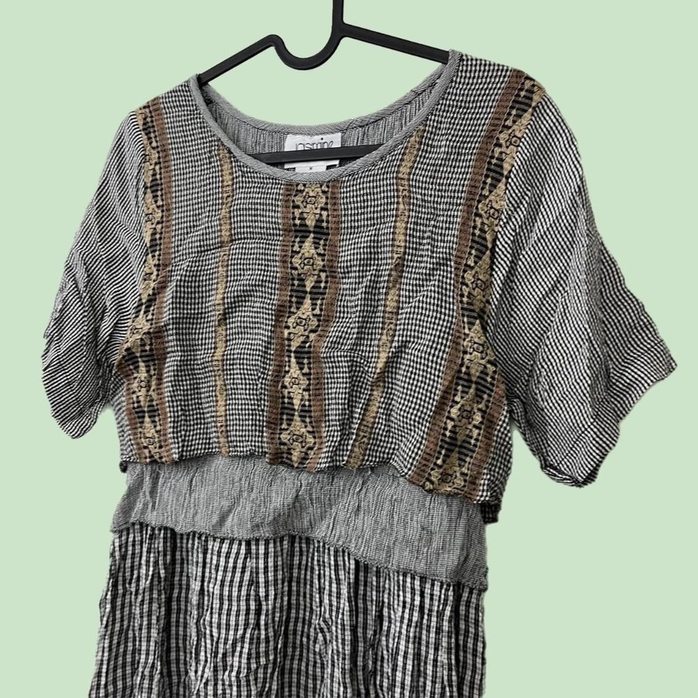 vintage gingham maxi dress